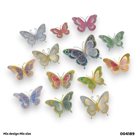 004189 12PC 3D ISLAND BUTTERFLY STICKER
