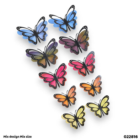 022816 12PC 3D SHIMMER GLITTERY BUTTERFLY STICKER