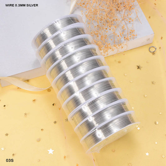 WIRE 0.3MM SILVER (10 ROLL) (03S)