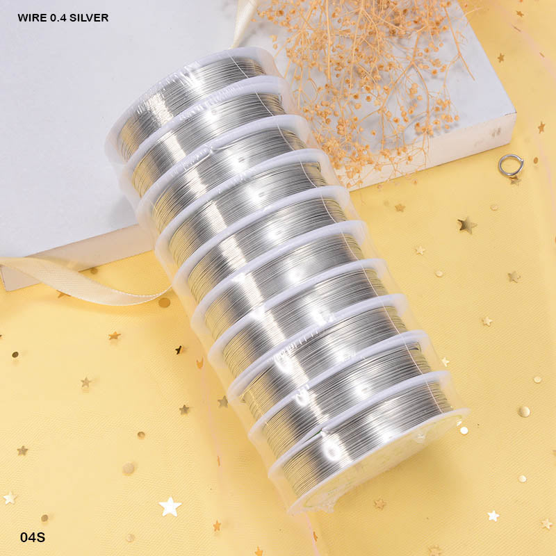 WIRE 0.4MM SILVER (10 ROLL) (04S)