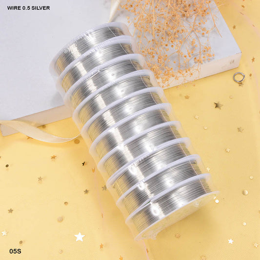 WIRE 0.5MM SILVER (10 ROLL) (05S)