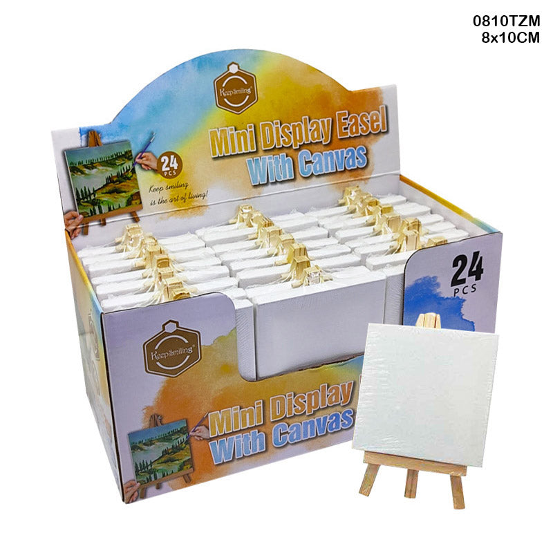 MINI CANVAS AND EASEL WHITE 8x10CM 0810TZM