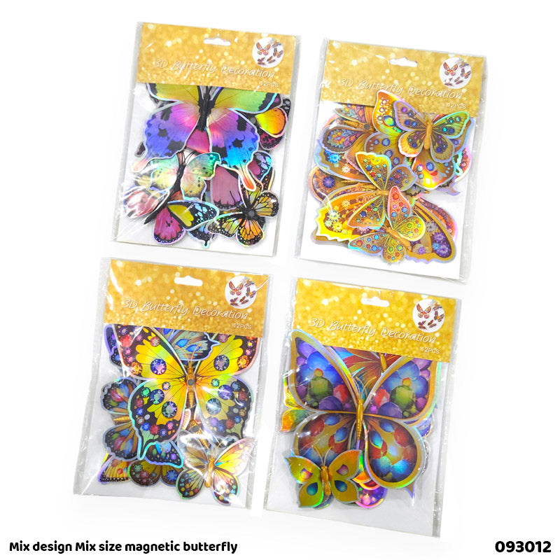 093012 12PC 3D BUTTERFLY MAGNETIC