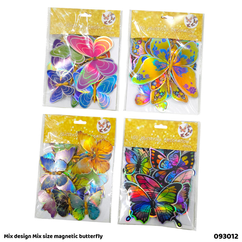 093012 12PC 3D BUTTERFLY MAGNETIC