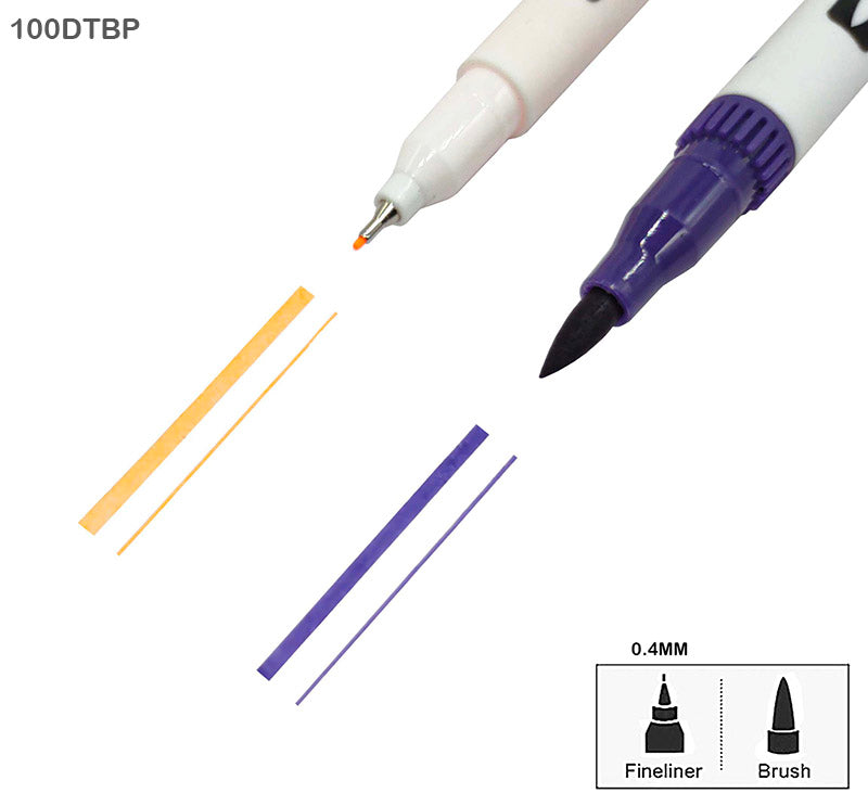 DUAL TIP BRUSH PEN 100 COLOR SET (100DTBP)
