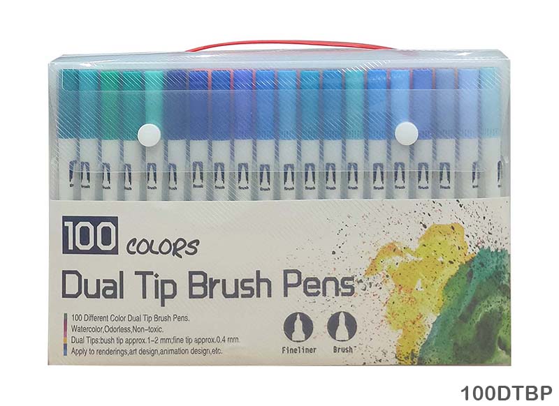 DUAL TIP BRUSH PEN 100 COLOR SET (100DTBP)