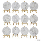 1010TZF MINI CANVAS AND EASEL PRINTED 4INCH ROUND