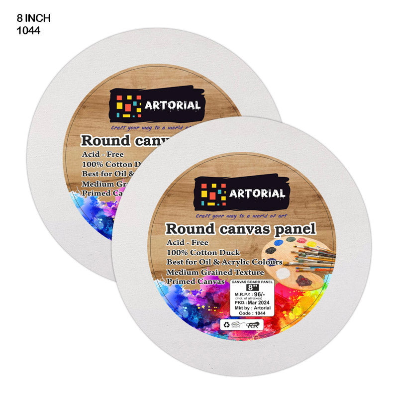 AO CANVAS BOARD ROUND  8 INCH (1044)