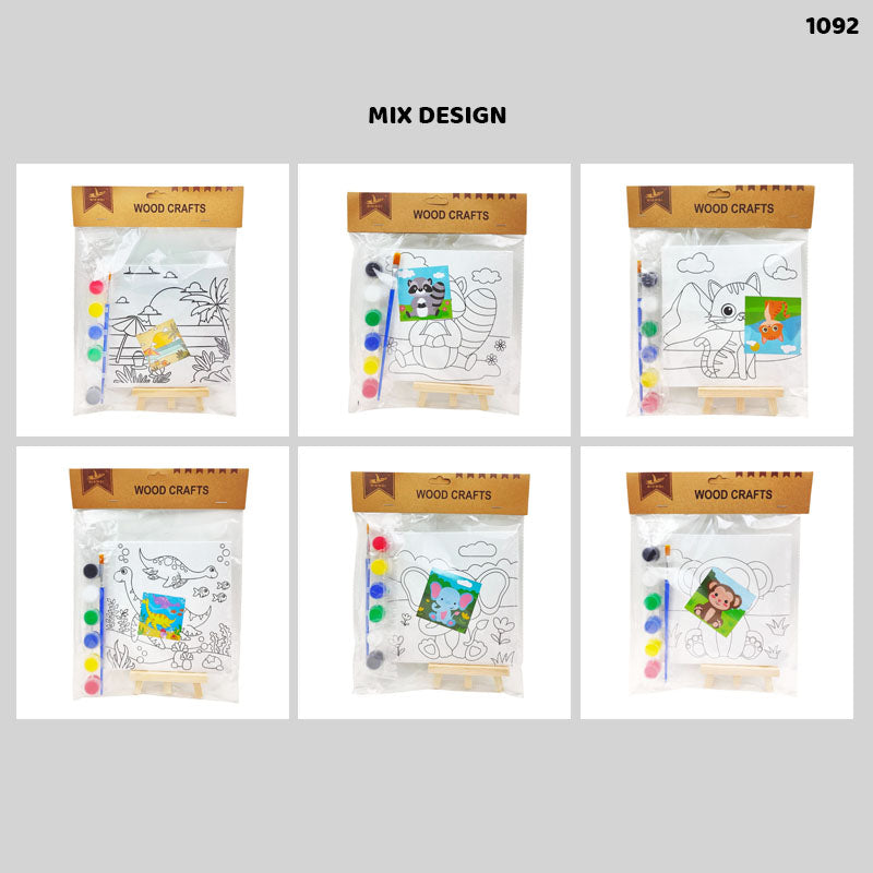 CANVAS BOARD WITH EASEL PRINTED 15X15CM (1092)