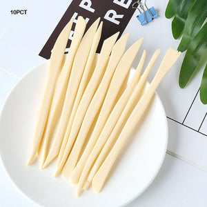10PC CLAY TOOL PLASTIC CREAM COLOR (10PCT)