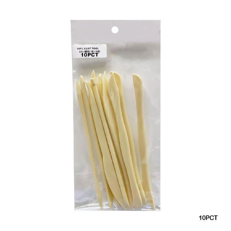 10PC CLAY TOOL PLASTIC CREAM COLOR (10PCT)