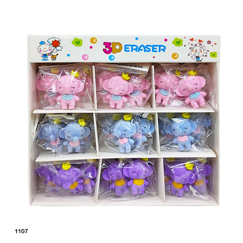 1107 CALF ELEPHANT ERASER 36PC