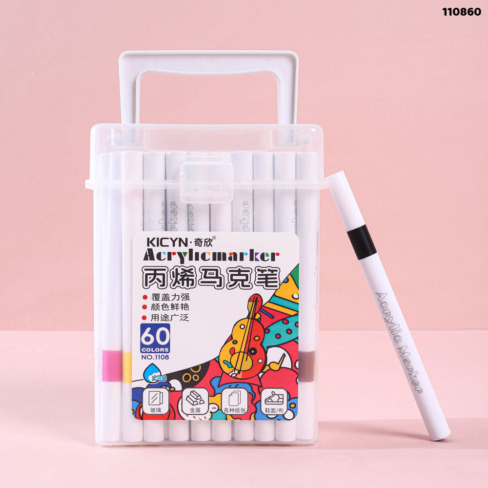 110860 ACRYLIC MARKER 60 COLORS BOX