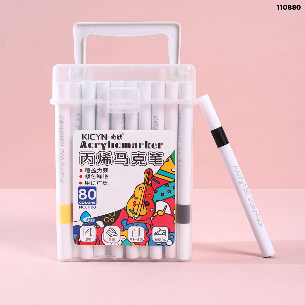 110880 ACRYLIC MARKER 80 COLORS BOX