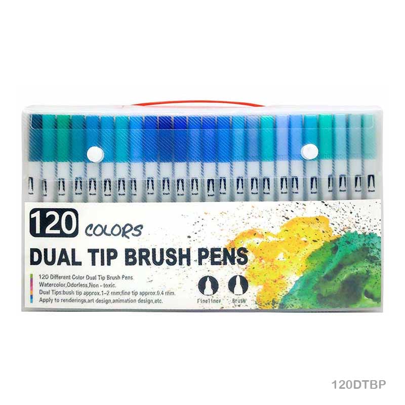 DUAL TIP BRUSH PEN 120 COLOR SET (120DTBP)