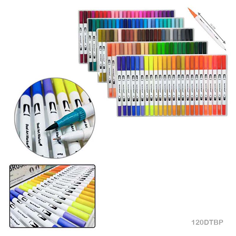 DUAL TIP BRUSH PEN 120 COLOR SET (120DTBP)