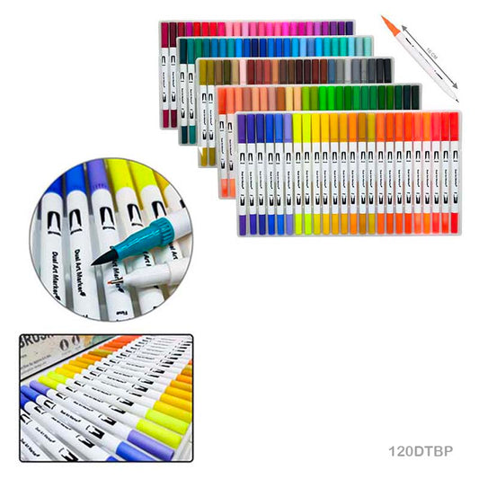 DUAL TIP BRUSH PEN 120 COLOR SET (120DTBP)