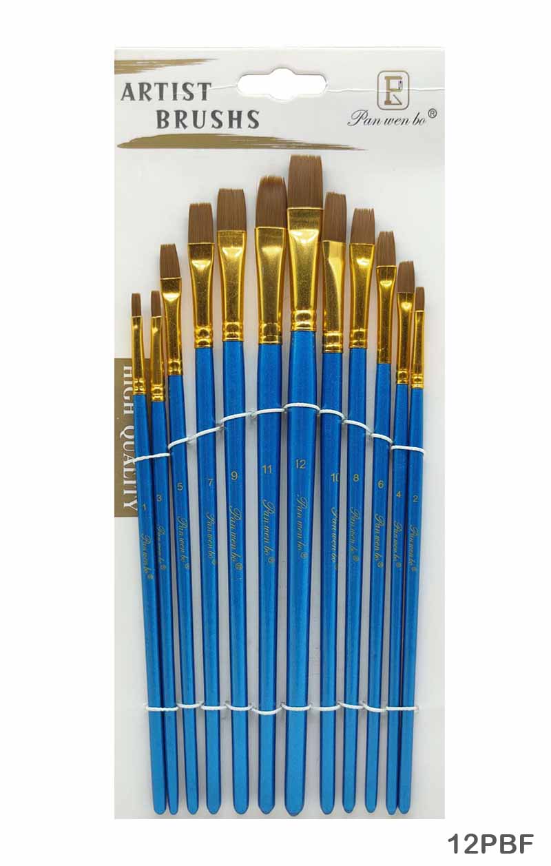 12PC PAINT BRUSH BLUE F (12PBF)
