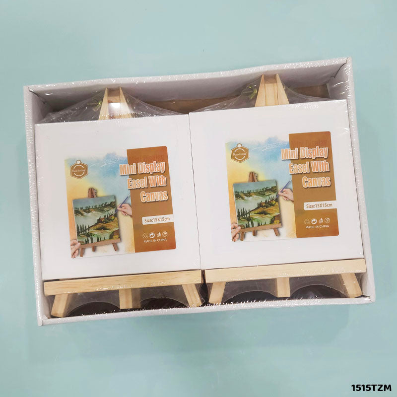 MINI CANVAS AND EASEL WHITE 15x15CM 1515TZM