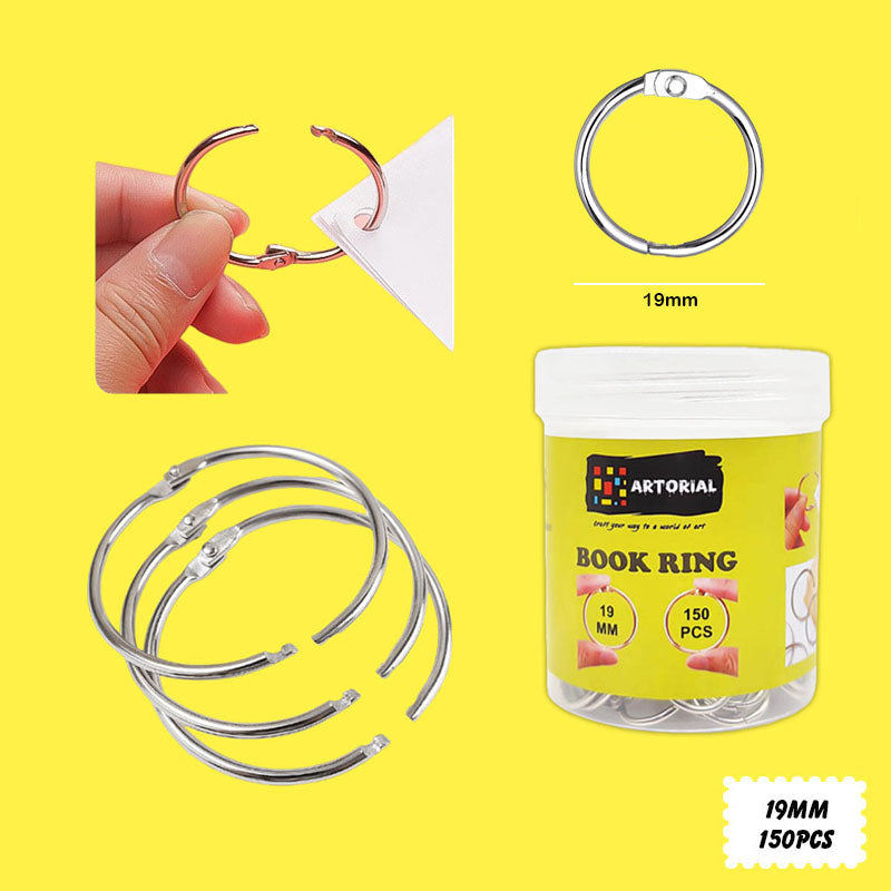 19MM BOOK RING SILVER 150PC (19MM)