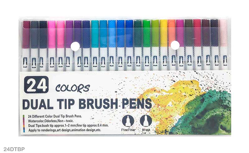 DUAL TIP BRUSH PEN 24 COLOR SET (24DTBP)