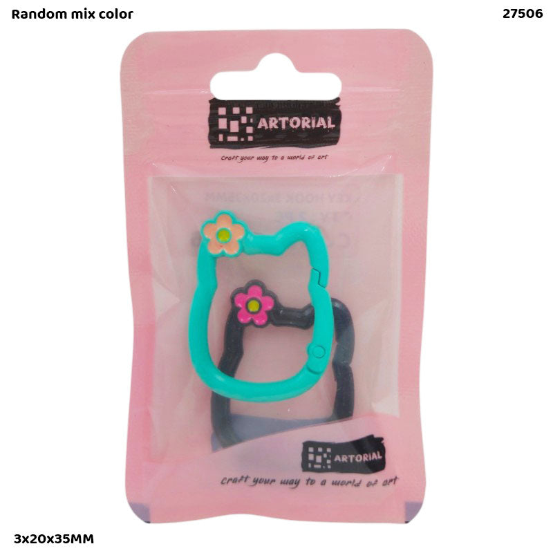 27506 KEY HOOK 2PC KITTY MULTI COLOR 3x20x35MM