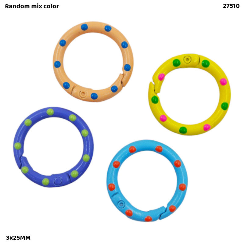 27510 KEY HOOK 4PC ROUND MULTI COLOR 3x25MM