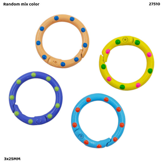 27510 KEY HOOK 4PC ROUND MULTI COLOR 3x25MM