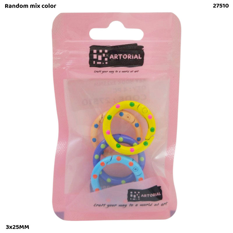 27510 KEY HOOK 4PC ROUND MULTI COLOR 3x25MM