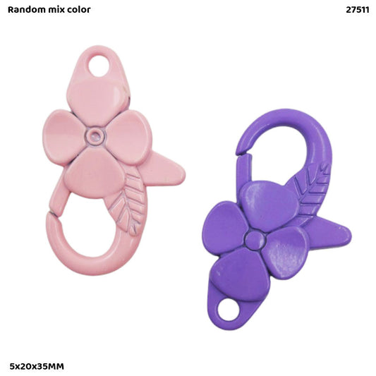 27511 KEY HOOK 2PC FLOWER MULTI COLOR 5x20x35MM