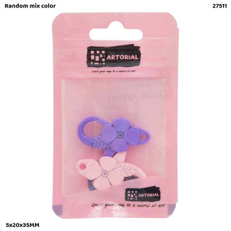 27511 KEY HOOK 2PC FLOWER MULTI COLOR 5x20x35MM