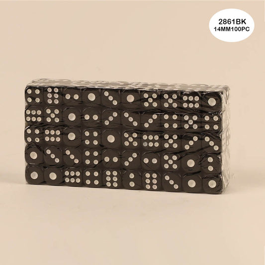 2861BK DICE BLACK 100PCS 14MM