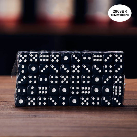 2863BK DICE BLACK 100PCS 16MM