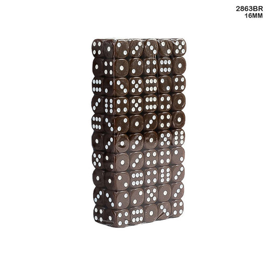 2863BR DICE BROWN 100PCS 16MM