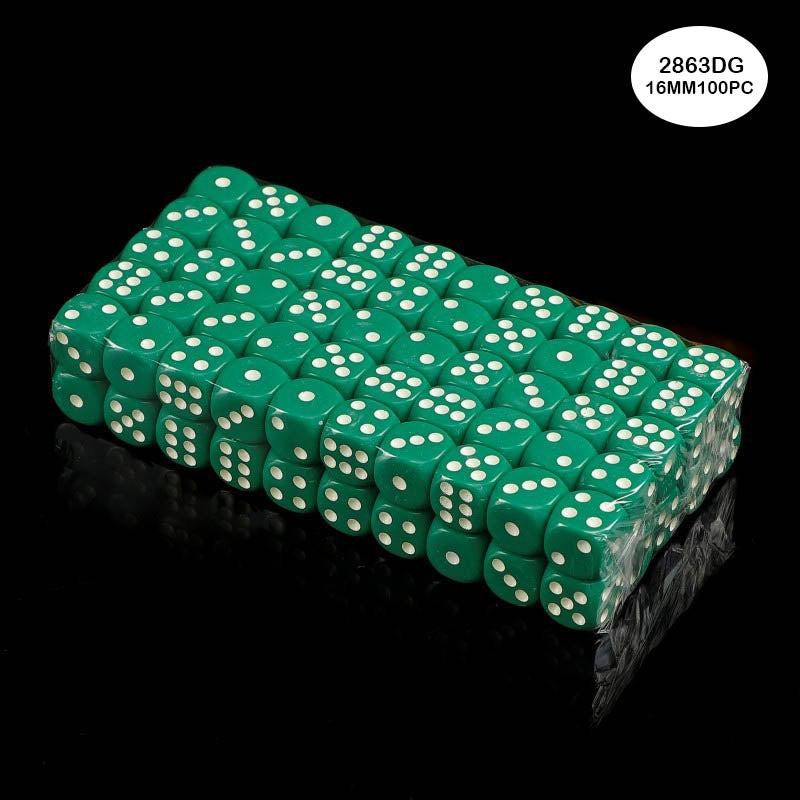 2863DG DICE D GREEN 100PCS 16MM