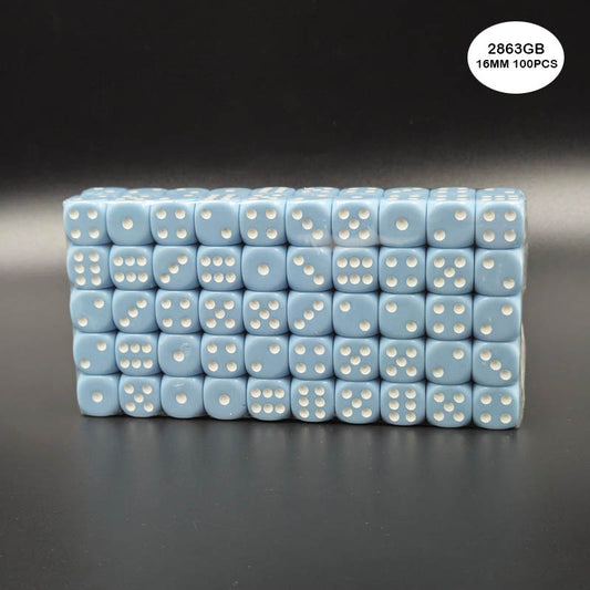 2863GB DICE GRAY BLUE 100PCS 16MM