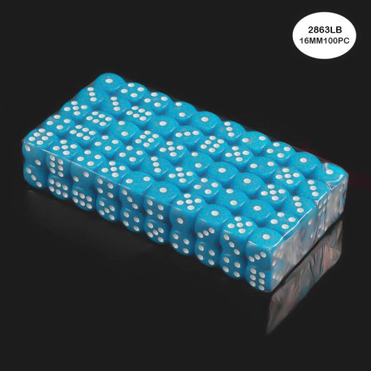 2863LB DICE L BLUE 100PCS 16MM
