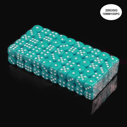 2863SG DICE SEA GREEN 100PCS 16MM