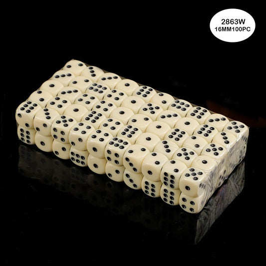 2863W DICE WHITE 100PCS 16MM