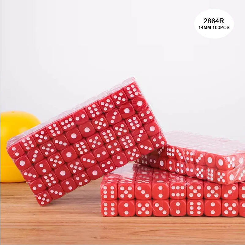 2864R DICE RED 100PCS 14MM O