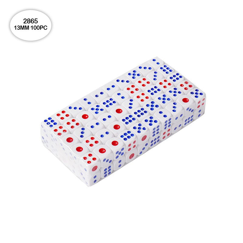 2865BK DICE BLACK 100PCS 12MM
