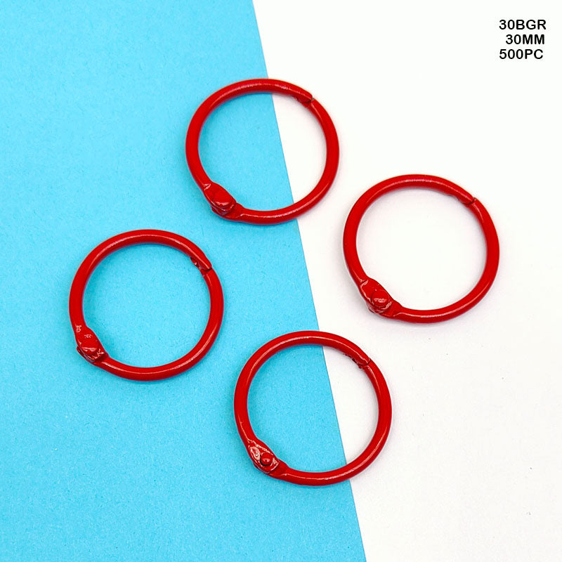 30MM BOOK BINDING RING (500PC) RED (30BGR)