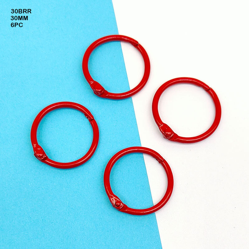 30MM BOOK BINDING RED RING (6PC) (30BRR)