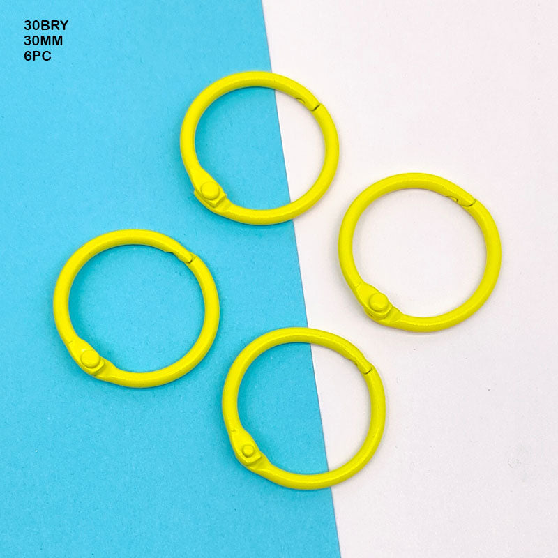 30MM BOOK BINDING YELLOW RING (6PC) (30BRY)