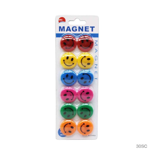 30MM SMILE MAGNET COLOR 12PCS (30SC)