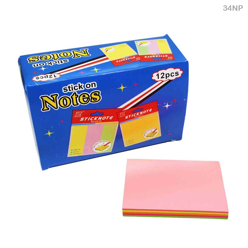 3X4 STICKY NOTE NEON MULTI (34NP)