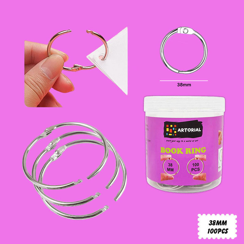 38MM BOOK RING SILVER 100PC (38MM)