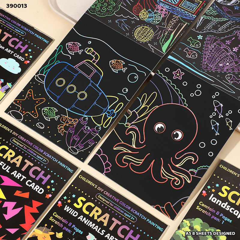 SCRATCH BOOK A5 8 SHEETS DESIGNED (390013)