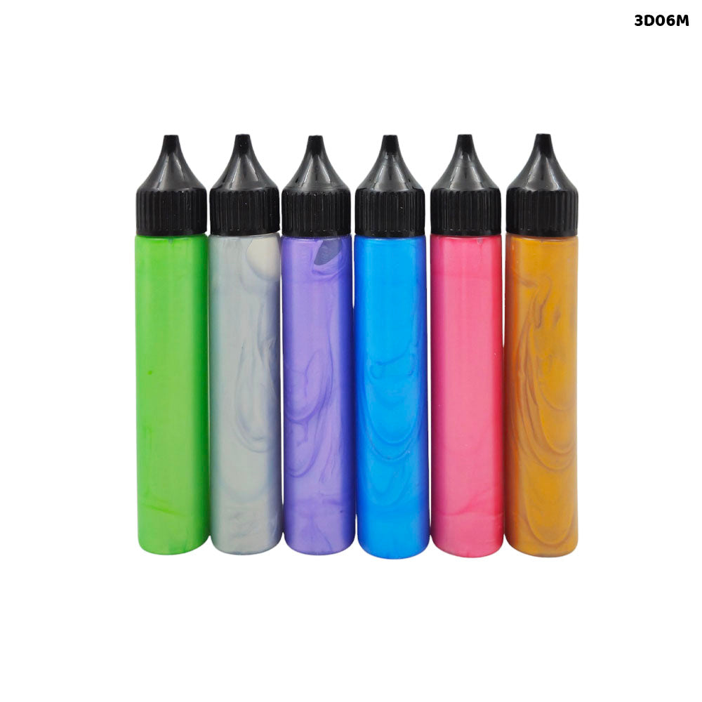 3D DECORATIVE METALIC COLOR PEN 6PC (3D06M)