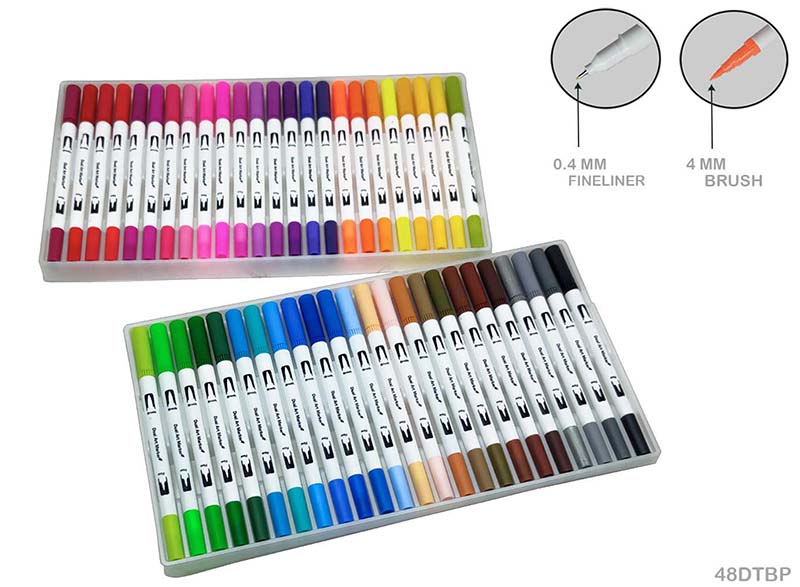 DUAL TIP BRUSH PEN 48 COLOR SET (48DTBP)